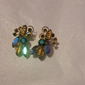 Elegant Gold and Multicolor Leaf Earrings